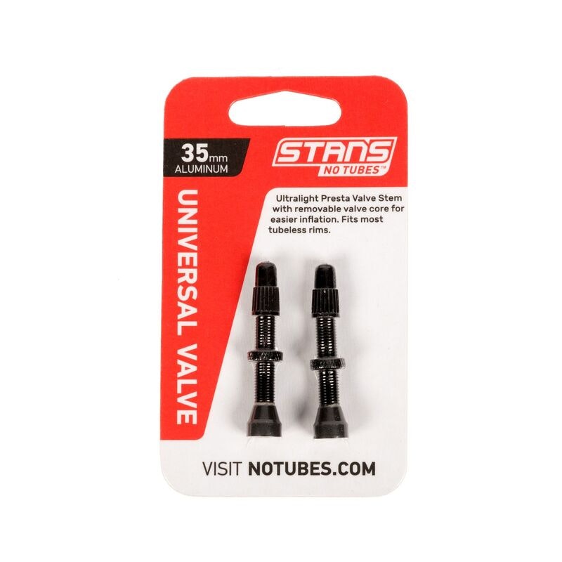 Válvulas Notubes Presta Aluminio Par 35mm Negro