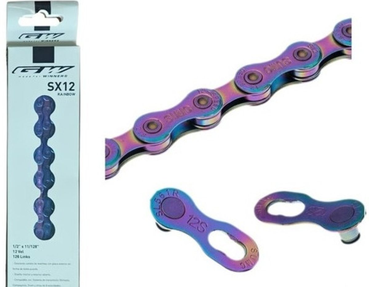 Cadenilla GW 1/2*11/128 126l Sx12 Rainbow 12 velocidades