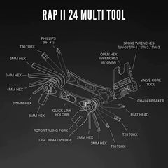 Multiherramienta Lezyne RAP II 24 BLK Anti-Corrosion
