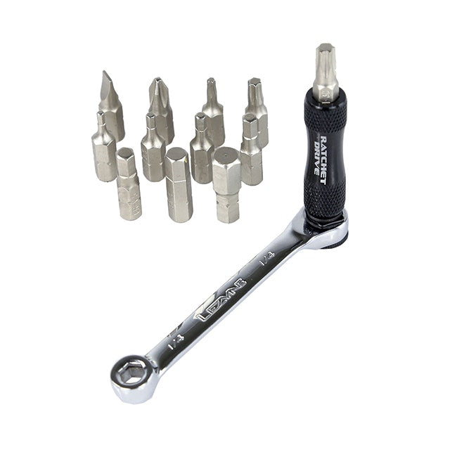 RATCHET Lezyne KIT- BLACK/NICKEL CHROME VANADIUM BITS