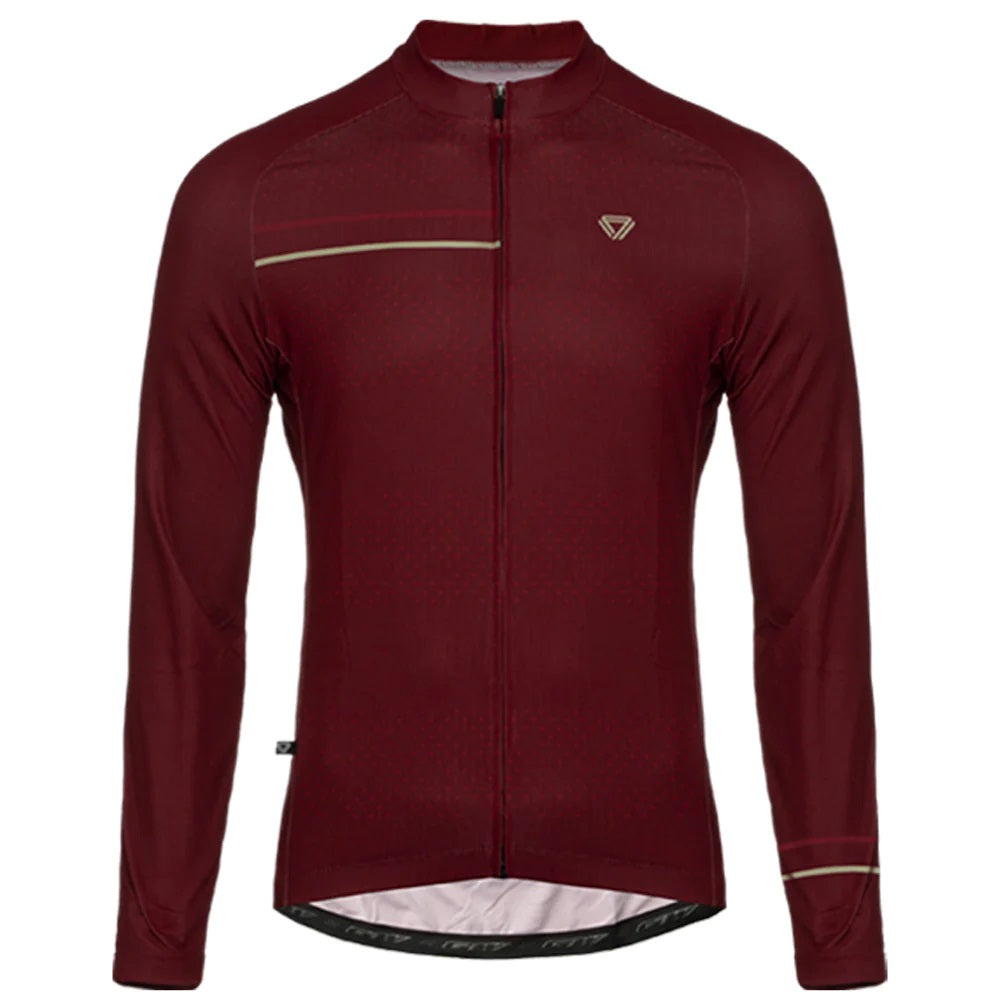 Jersey Ciclismo GW Camisa M/L Hombre Half & Half Escarlata