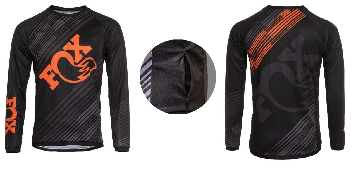 Jersey Ciclismo M/L Hombre GW Fox Negro Naranja