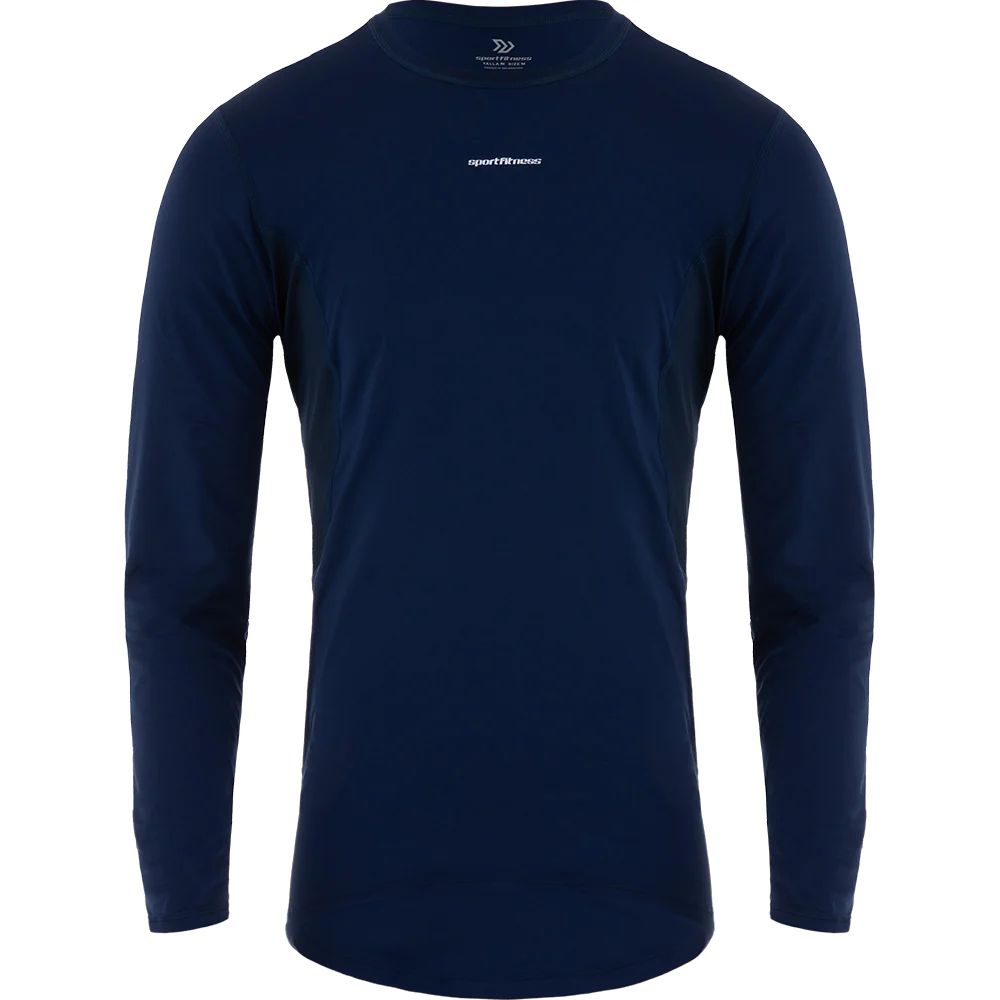 Camiseta Manga Larga Hombre Summit Sportfitness Navy