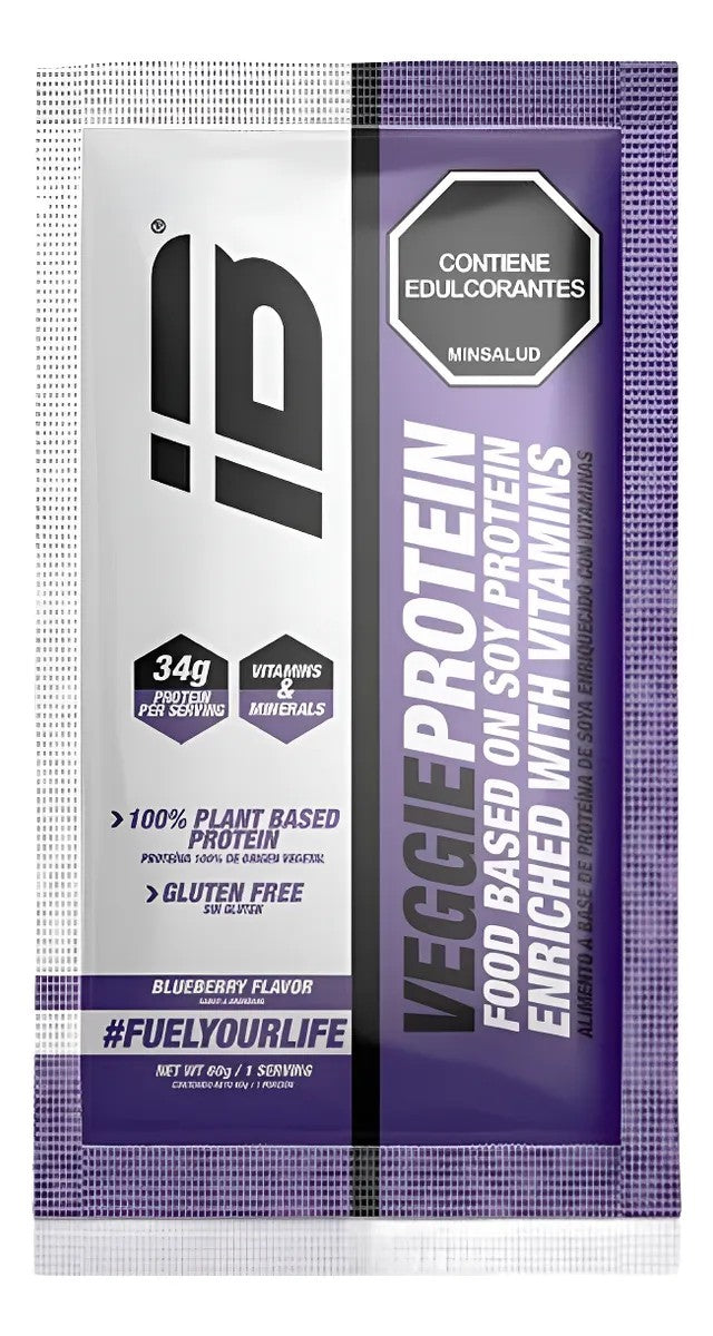 IB Veggie Proteína Vegana Sachet 60g/1 Porción Arándanos